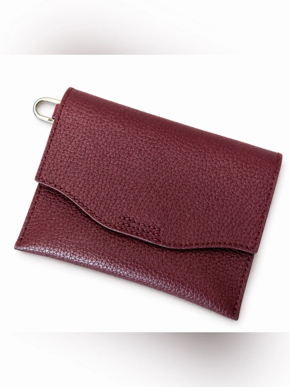 HOBO International Burgundy Pebble Leather Pouch